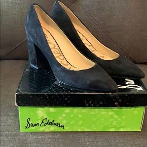 SAM EDELMAN  Tatiana black suede pumps